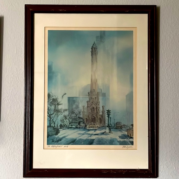 💙Vintage Signed Tom Lynch “The Magnificent Mile” Fine Art Lithograph Print💙 - Picture 2 of 12